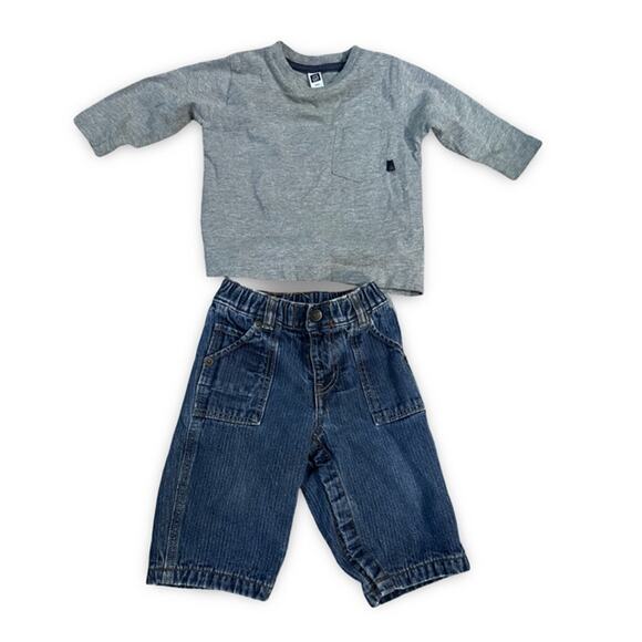 Baby Gap Outfit – Long Sleeve Top & Denim Pants –6-12-18 mth - Picture 1 of 2